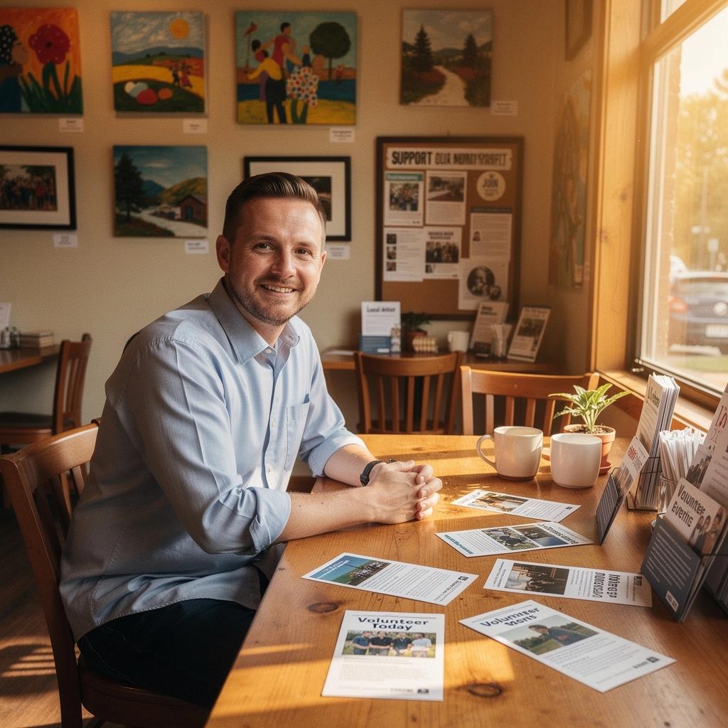 Dobrovolníci pracující na komunitním projektu v parku, vysazující stromy a květiny.